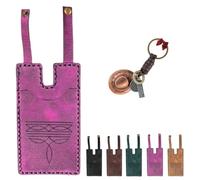 Western Boot Wallet with Snap Strap Handcrafted Leather Boot Credit Card Holder Small Wallets with Snap Fastening,Western Leather Wallets for Women Holds Multiple Cards for Women Man, Pink, Rock