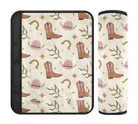 Western Boots Design Boho Scotland Seat Shoulder Protector Cushion Shoulder Pads for Boys Girls Strap Covers Belt Covers for Kids 2 Pieces 6.5 * 6.5in