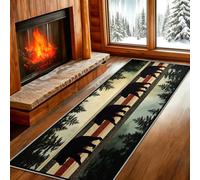 Western Cabin Lodge Runner Rug 90x360, Bear Runner Rug, Cabin Animal Rustic Lodge Runners for Hallways, Farmhouse Rugs for Kitchen Entryway Bathroom Laundry Dorm