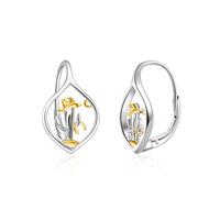 Western Cactus Earrings for Women 925 Sterling Silver Cactus Earring Hypoallergenic Western Knec Leverback Earrings Funny Knex Plant Jewelry Gift for Cowgirl Daughter Large Sterling