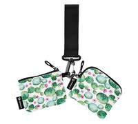 Western Cactus Plant Purse for Women, Cute Card Holder Fashion Key Chain with Zipper Compartment, 2 Pieces, Multicolor, 10 x 8 cm (L x W), Multi-Colour., 4.13"(L) x, Multicoloured., 4.13"(L) x