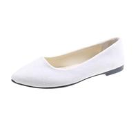 Western Casual Shoes for Women Women's Comfortable Slip On Ballet with Square Toe Women Shoes Size 11 (White, 5)