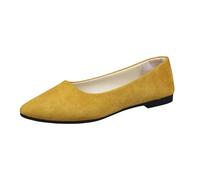 Western Casual Shoes for Women Women's Comfortable Slip On Ballet with Square Toe Women Shoes Size 11 (Yellow, 5)
