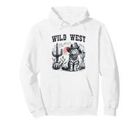 Western Cat Desert Landscape Retro Graphic Pullover Hoodie