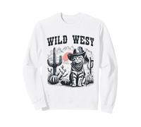 Western Cat Desert Landscape Retro Graphic Sweatshirt