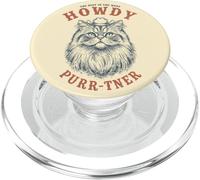 Western Cat Purr'n'er Best in West Retro Style PopSockets PopGrip for MagSafe