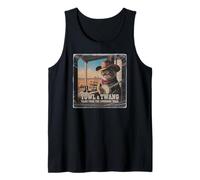 Western Cat with Banjo on Porch Rustic Country Music Vibes Tank Top