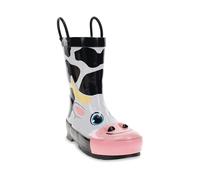 Western Chief Girls Classic Waterproof Rubber Rain Boot with Pull On, Colbie Cow, 4 UK Child