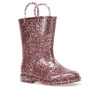 Western Chief Girl's Glitter Waterproof Rain Boot, Rose Gold, 1 Little Kid M