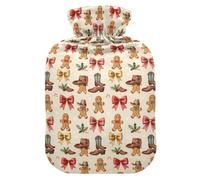 Western Christmas Cowboy Gingerbread ManWarm Compress for Hot and Cold Water Bottle