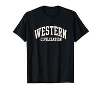 Western Civilization Varsity College Style JV1 Value Graphic T-Shirt, Men, Black, S