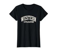 Western Civilization Varsity College Style JV1 Value Graphic T-Shirt, Women, Black, L