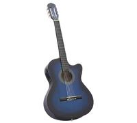 Western Classical Cutaway Guitar with Equalizer 6 Strings Blue | Solid basswood body,hard plastic buttons,fingerboard,4-band EQ,65 cm scale,blue finish