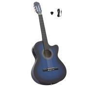 vidaXL Classical 6-Strings Cutaway Guitar with EQ, Fine-tuned Sound Quality & Beautiful Blue Basswood Body, Ideal for Amateurs and Beginners