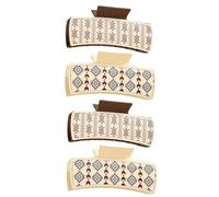 Western Claw Clips | 4X Non-Slip PU Leather Jaw Clips,Strong Grip Hair Barrettes, Hair Accessories, Large Claw Clips for Long Hair