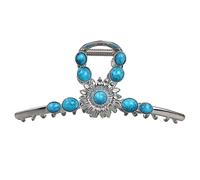 Western Claw Clips for Women Thick Retro Metal | Large Rhinestone Hair Holder with Firm Handle and Non Slip Teeth - Classic Biho Clips for Outdoor Events e