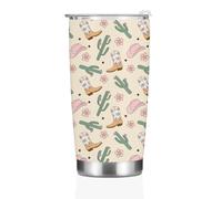 Western Coffee Tumbler, 20 oz Insulated Mug With Lid, Stainless Steel Thermal Cup, Vacuum Water Bottle Travel Mug, Drinking Cups, Gifts for Women Girls Sisters