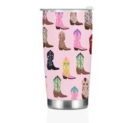 Western Coffee Tumbler, 20 oz Tumbler, Insulated Coffee Mug with Lid, Stainless Steel Thermal Cup, Vacuum Water Bottle Travel Mug Drinking Cups, Western Gifts for Women Country Girl, Western Stuff