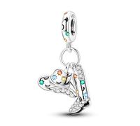 Western Colourful Cowboy Hat and Cowboy Boots Charm 925 Silver Charm Compatible with Pandora Charms, Trollbeads, Chamilia, Biagi and Many Other UK Charm Bracelets.