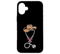 Western Coquette Stethoscope Hat Cowgirl Registered Nurse Case for iPhone 16 Plus