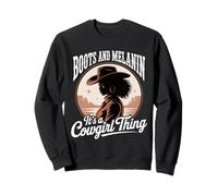 Western Country African American Cowgirl Boots And Melanin Sweatshirt