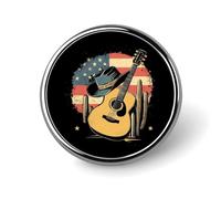 Western Country Music Round Metal Brooches 1 Inch Decorative Badges Exquisite Decorations Pins for Clothing