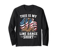 Western Country Music This is My Line Dance Long Sleeve T-Shirt