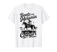 Western Country Rodeo Texas Melanin Black CowGirl Pride T-Shirt