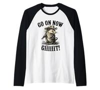 Western Country Vintage Cowboy Opossum Go On Now Git Raglan Baseball Tee
