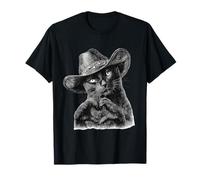 Western Country Vintage Cowgirl Funny Cowboy Cat T-Shirt
