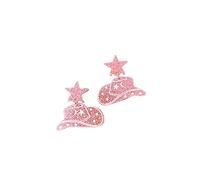 Western Cow Hat Disco ball Dangle Earrings Let's Go Letters for Women Acrylic Glitter Disco Hat Drop Dangling Earrings Jewelry for Party-Style B