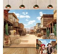 Western Cowboy Backdrop for Photoshoot Wild West Rodeo Backdrop for Western Country Themed Birthday Party Decorations Photo Props (7x5FT（210x150cm）)
