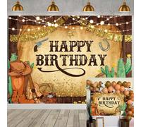 Western Cowboy Birthday Backdrop West Rodeo Wooden House Barn Photography Backdrop Rustic Wild West Cowboy Birthday Baby Shower Decorations Background (8X6FT (240x180cm))