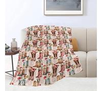 Western Cowboy Blanket Country Cowboy Boots Throw Blanket Super Soft Cozy Plush Lightweight Fleece Flannel Flower Decor Blanket Gifts for Girls Boys Women Men Adults for Sofa Couch 50"X60"