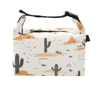 Western Cowboy Boho Cactus Kids Insulated Bags Waterproof Teenagers Lunch Bag for Office Workers
