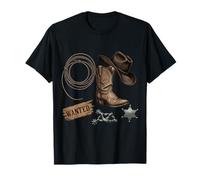 Western Cowboy Boot Sheriff Badge Country Style Outfit T-Shirt