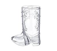 Western Cowboy Boot Shot Glasses Transparent Plastic Mini Cup for Party Drinks Themed Party Supplies in Wild West Design (A, 6.5 x 3.2 cm)