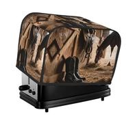 Western Cowboy Boots Toaster Cover 2 Slice, Waterproof Bread Machine Covers with Pockets Universal Size Kitchen Small Appliance Cover with Handle, Dust and Fingerprint Protection