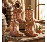 Western Cowboy Bow Boots Boxes Boot Gift Bags Western Party Decoration Centerpiece for Rodeo Birthday Baby Shower Wedding Supplies