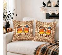 Western Cowboy Candy Corn Halloween Throw Pillow Covers 22x22 Set of 2
