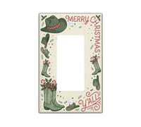 Western Cowboy Christmas Quote Boot Single Rocker Light Switch Cover | Western Theme, Country Holiday Decor, Seasonal Wall Accents, Festive Typography, Rustic Winter Style