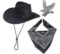 Western Cowboy Costume Accessories Set Cowboy Hat Bandana Flying Eagle Kit Outfit Cowboy For Hallowe