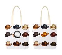 Western Cowboy Cowboy Hats Various Style Pet Canvas Bag, Portable Shoulder Carrying Bag Cat Carriers for Outdoor Shopping Camping