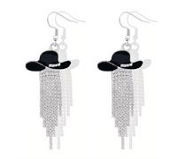 Western Cowboy Cowgirl Earrings for Women Rhinestone Enamel Boots Hats Tassel Dangle Earrings Western Jewelry Accessories Rodeo Outfits for Women, Alloy Steel, No Gemstone