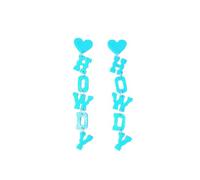 Western Cowboy Cowgirl HOWDY Letters Glitter Drop Dangle Earrings for Women Acrylic Glitter Rodeo Disco Cowboy Hat Earrings Country Concert Party Outfits Jewelry, Metal Acrylic, No Gemstone