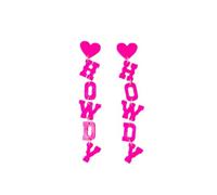 Western Cowboy Cowgirl HOWDY Letters Glitter Drop Dangle Earrings for Women Acrylic Glitter Rodeo Disco Cowboy Hat Earrings Country Concert Party Outfits Jewelry, Metal Acrylic, No Gemstone