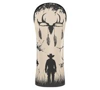 Western Cowboy Dream Catcher Deer Skull Golf Cover Set Pu Leather with Number Tag for Driver Fairway Hybrid Wood