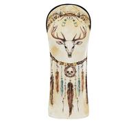 Western Cowboy Dream Catcher Deer Skull Golf Head Cover Premium Leather Waterproof Headcover with Number Tags for Fairway Wood Hybrid
