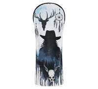 Western Cowboy Dream Catchers Deer Skulls Black Golf Covers Waterproof Headcover with Number Tags for Fairway Wood Hybrid