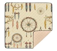 Western Cowboy Dream Catchers Deer Skulls Large Stylish Baby Gym & Activity Mat for Floor 1-Piecing Kicking Mat for Baby Kids Toddlers Infants, 50'' x 50''